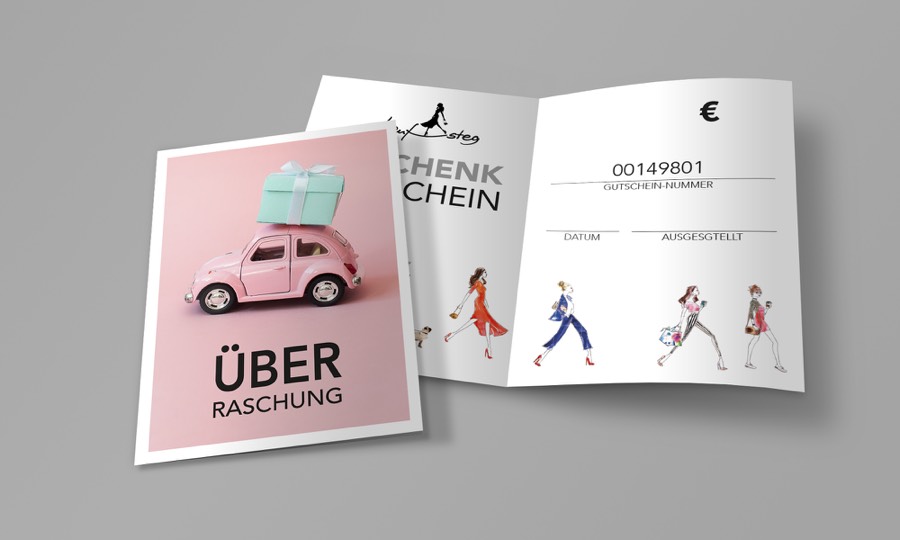 Gutschein Laufsteg – Referenzprojekt von Werbedesign Haug